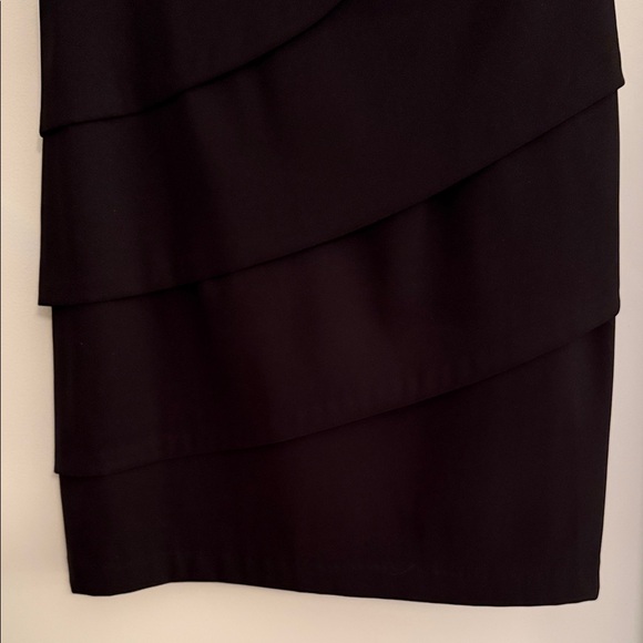 connected apparel Black Lace Tiered Rosette Mini Dress - Picture 4 of 7